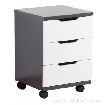 Classic 3 Drawer White Cabinet Furniture With Wheels